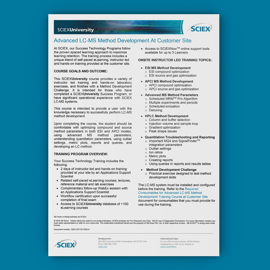 Advanced LC-MS Syllabus