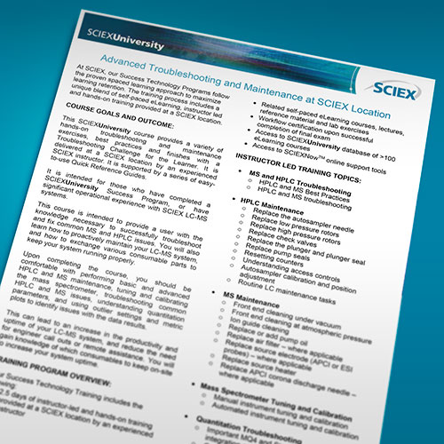 Advanced LC-MS Maintenance and Troubleshooting